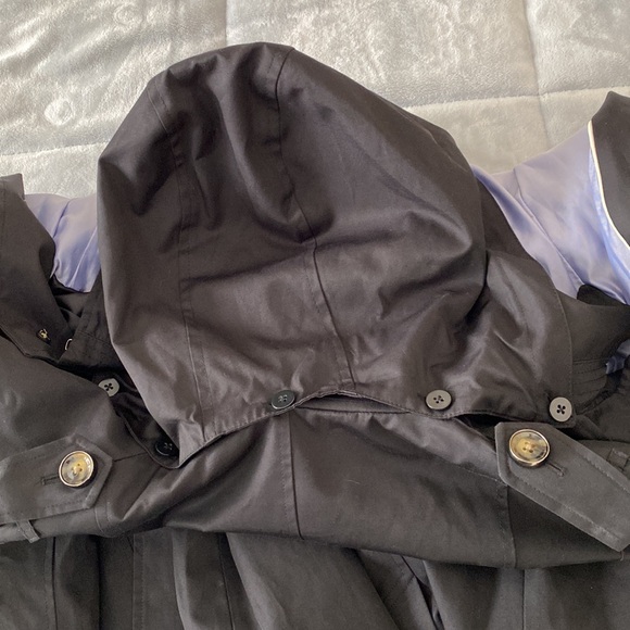 London fog black lined trench coat women’s petite small - Picture 11 of 11